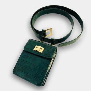 
                
                    Load image into Gallery viewer, THE SOFIA BELT BAG - GREEN CROC
                
            
