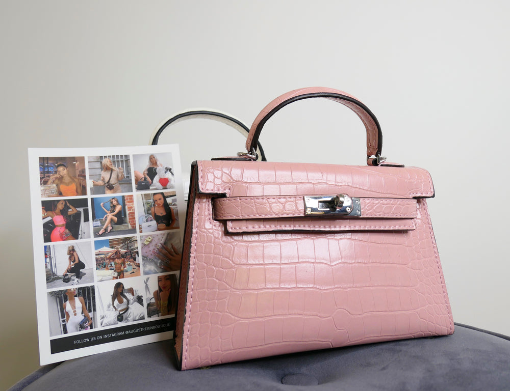 
                
                    Load image into Gallery viewer, LUXE MINI CROC BAG - PINKY PROMISE
                
            